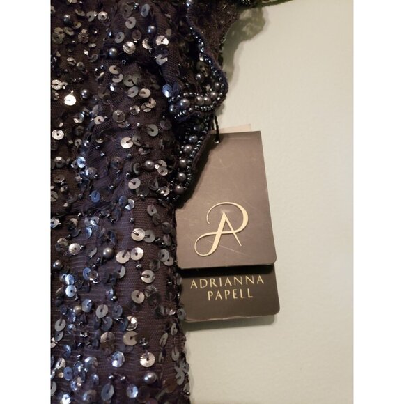 Adrianna Papell Women 6 Dress All Over Sequin Flutter Sleeve Evening NWT FLAW - Picture 6 of 9